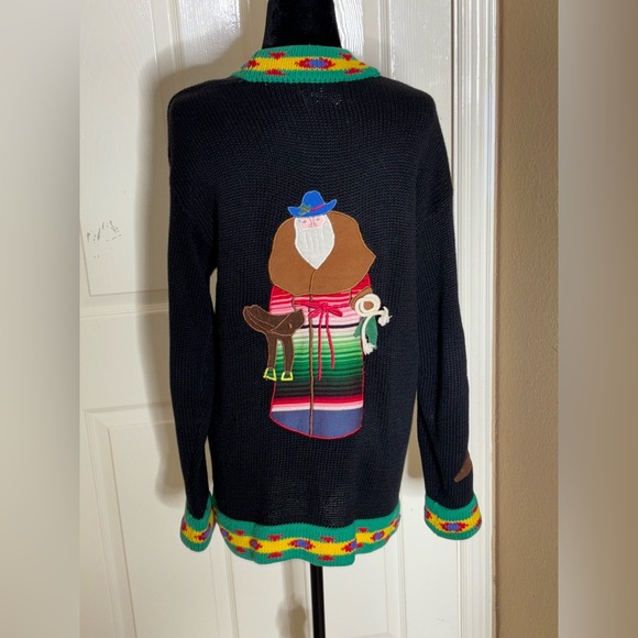 Sharon Young A Yull Yall Vintage holiday/western cardigan Rare find Medium - Picture 5 of 12